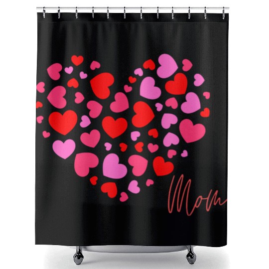 Hearts Love Mom 2 Shower Curtains