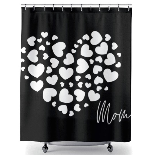 Hearts Love Mom 4 Shower Curtains