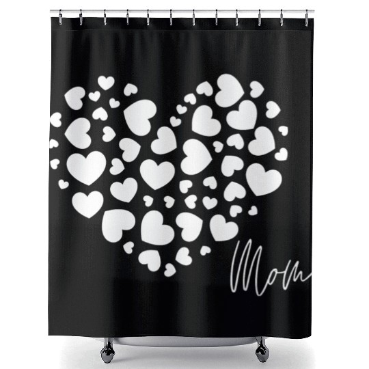 Hearts Love Mom 4 Shower Curtains
