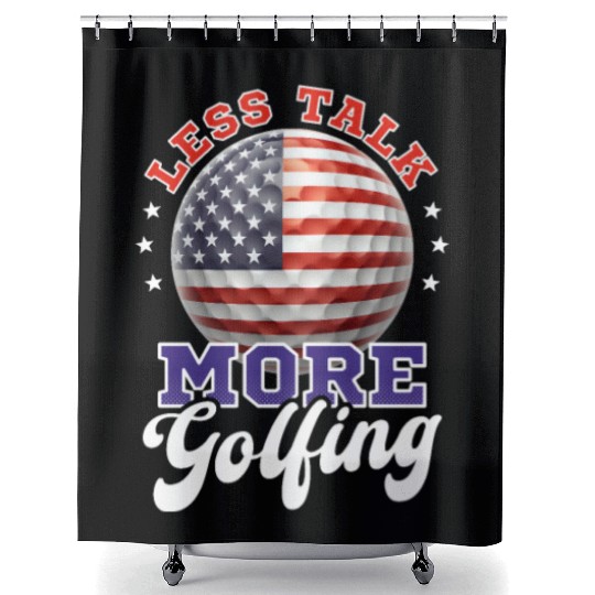 4th Of July Golf Less Talk More Golfing Shower Curtains