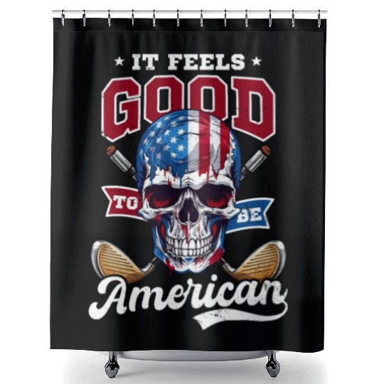 4th Of July Golf Feels Good Be American Shower Curtains