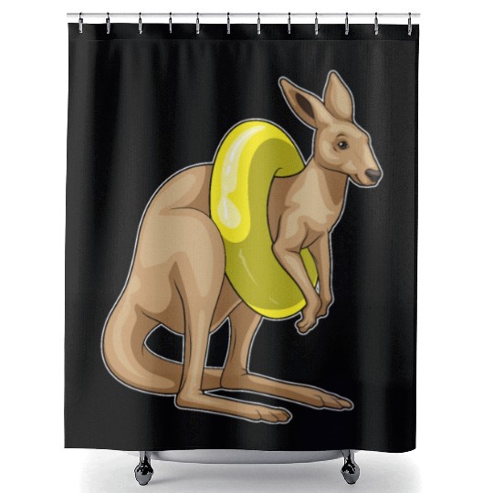 Kangaroo Swimming Swim ring Shower Curtains