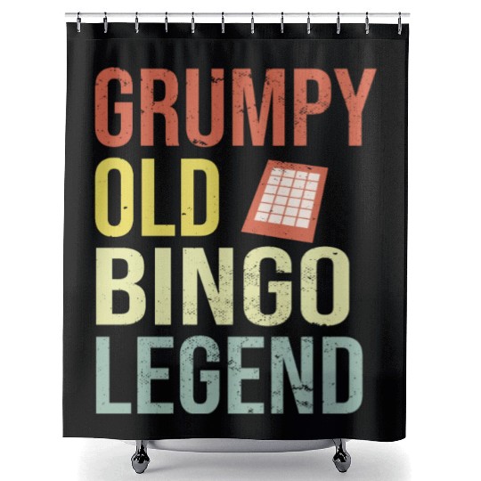 Grumpy old Bingo Legend Bingo Player Shower Curtains