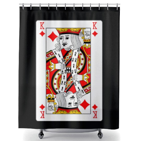 King of Diamonds Playing Card Shower Curtains