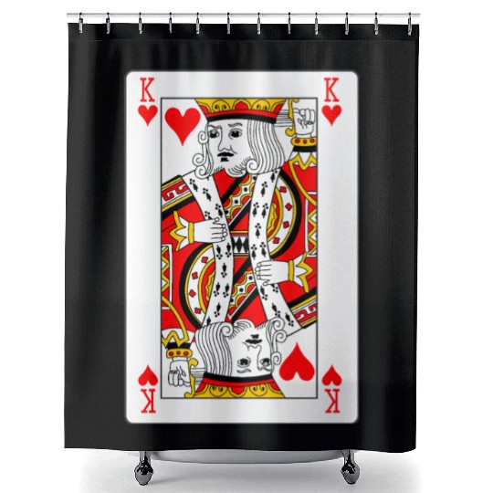 King of Hearts Playing Card Shower Curtains