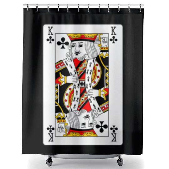 King of Clubs Playing Card Shower Curtains