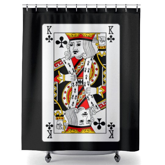 King of Clubs Playing Card Shower Curtains