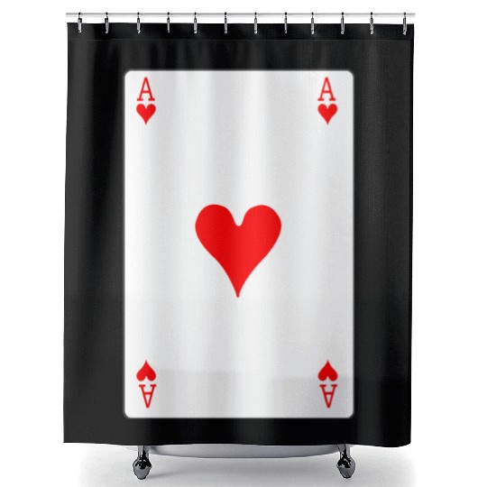 Hearts Playing Card Shower Curtains