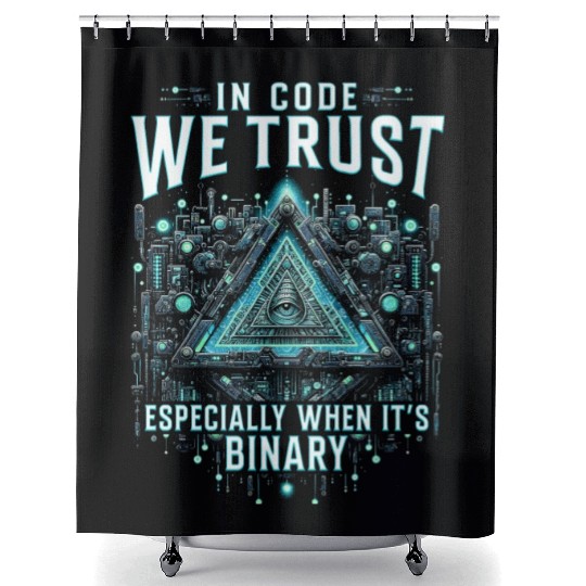 Robotics Engineer In Code We Trust Shower Curtains
