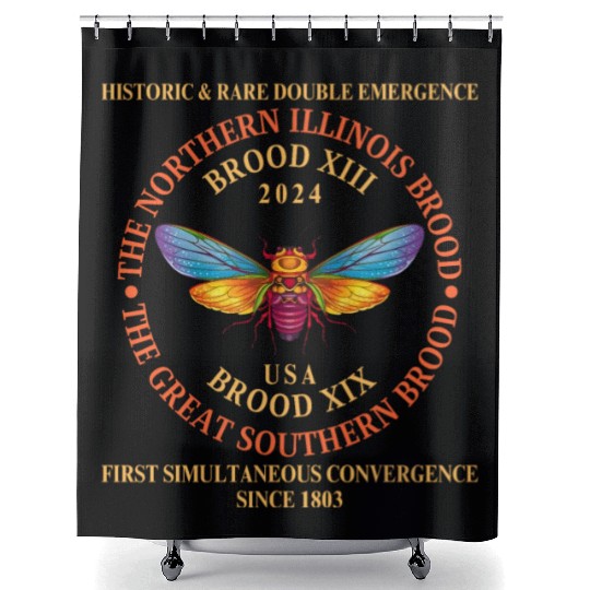 Cicada 2024 Event Brood XIX & XIII Emergence Shower Curtains