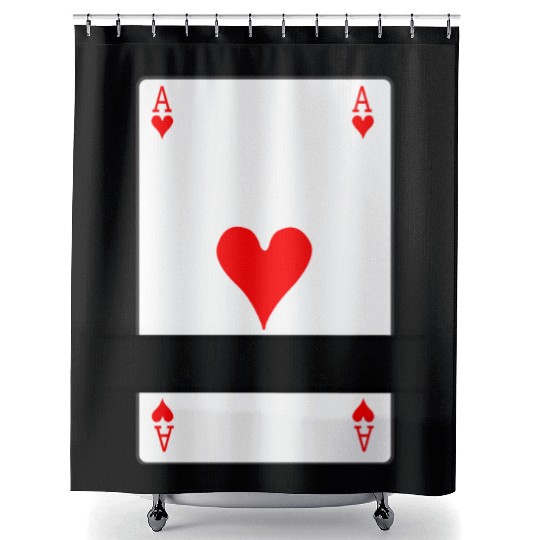 Playing card ace of hearts with banner space Shower Curtains