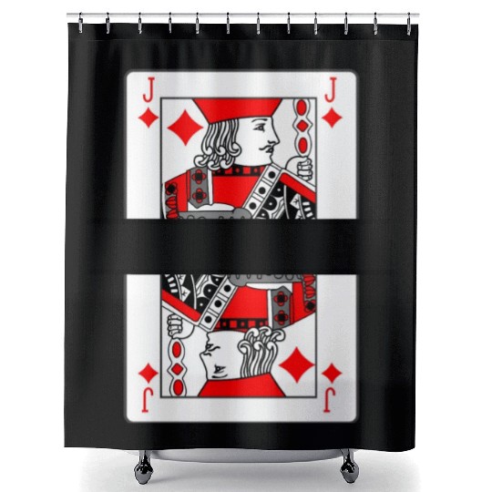 Playing card jack of diamonds with banner space Shower Curtains