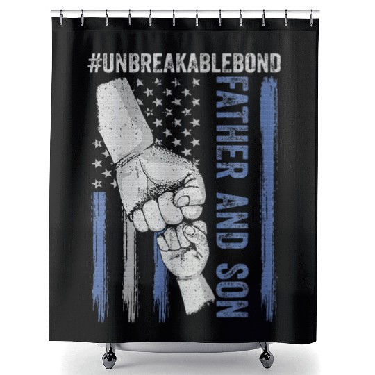 Father and Son Unbreakable Bond Father's Day Shower Curtains