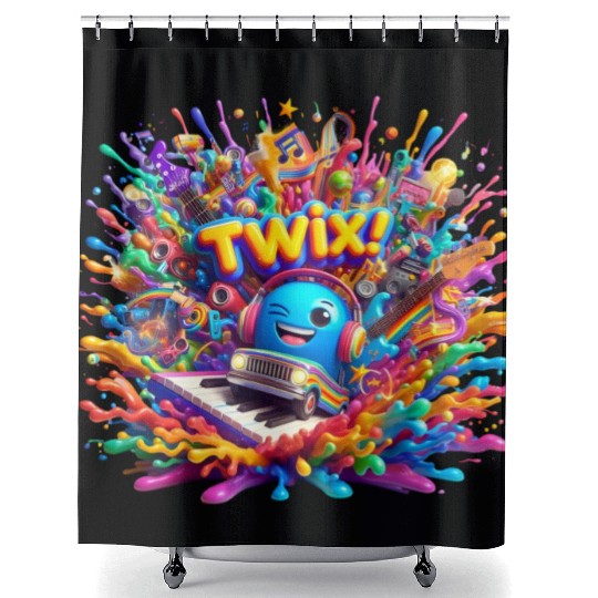 Stellar Rhapsody: Ethereal Riffs and Hues - TwiX! Shower Curtains