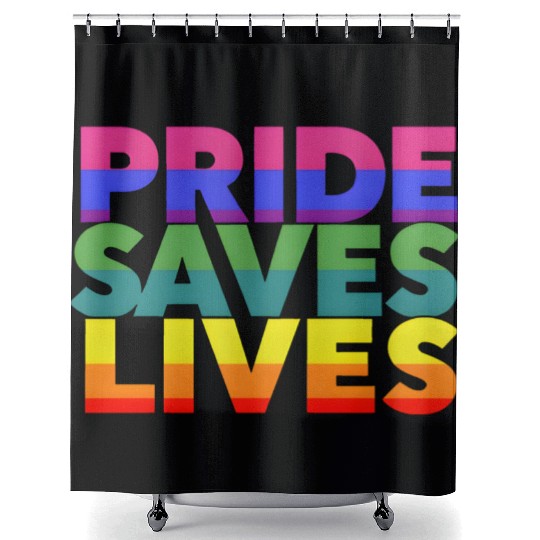 Gay pride LGBT community Support Pride Saves Lives Shower Curtains
