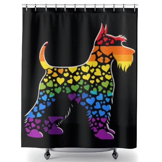 Miniature Schnauzer Rainbow LGBT Gay Pride Lesbian Shower Curtains