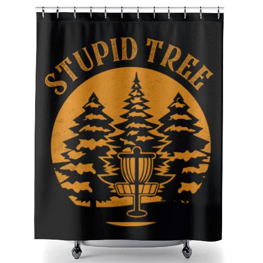 Stupid Tree Disc Golf Frisbee Shower Curtains