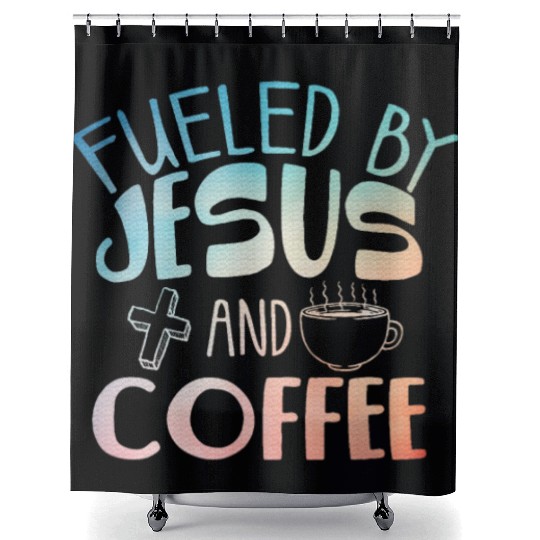 Cool Coffee Jesus Art Christian Coffee Lover Shower Curtains