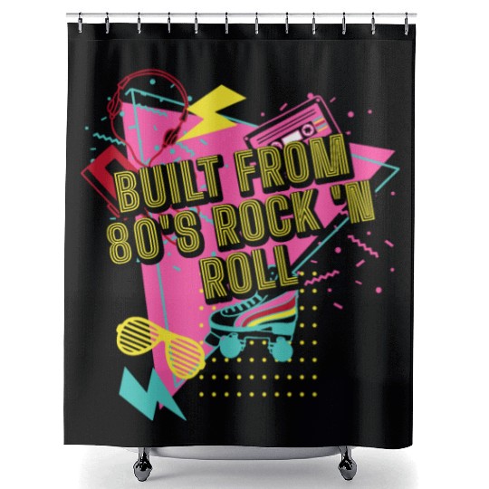 Built From Rock N Roll 1980 Musician Music Lover M Shower Curtains