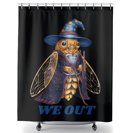 Funny Cicada We Out Cute Cicada Brood Emergence Shower Curtains