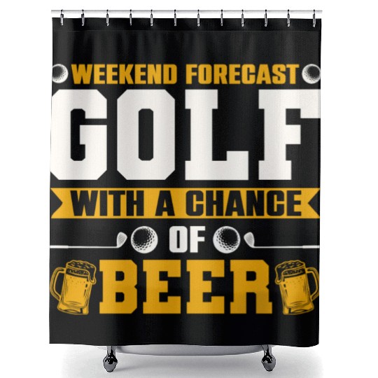 Weekend Forecast Golf with a Chance of Beer Shower Curtains