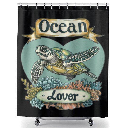 Ocean Lover Sea Turtle Shower Curtains