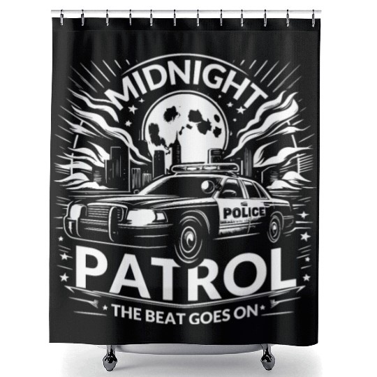 Midnight Patrol The Beat Goes On Shower Curtains