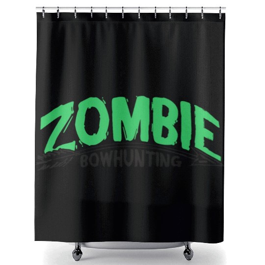 Zombie Bowhunting Archery Shower Curtains