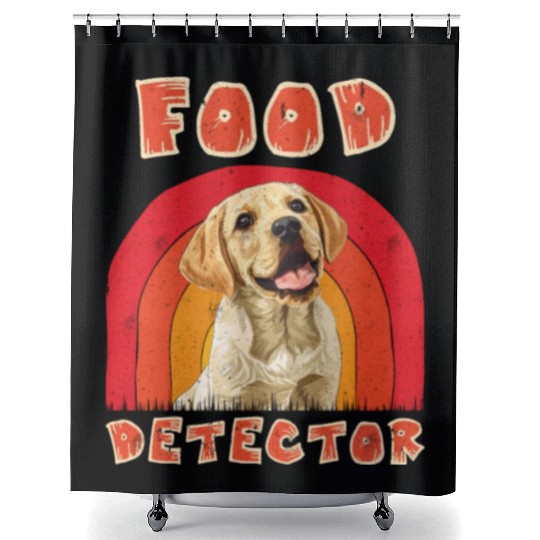 Labrador Lovers FOOD DETECTOR Funny Labrador Shower Curtains