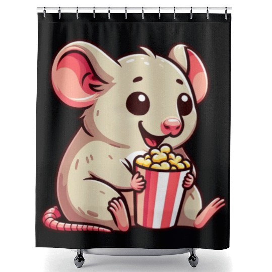 Mouse Rat Cinema Night Popcorn Movie Shower Curtains