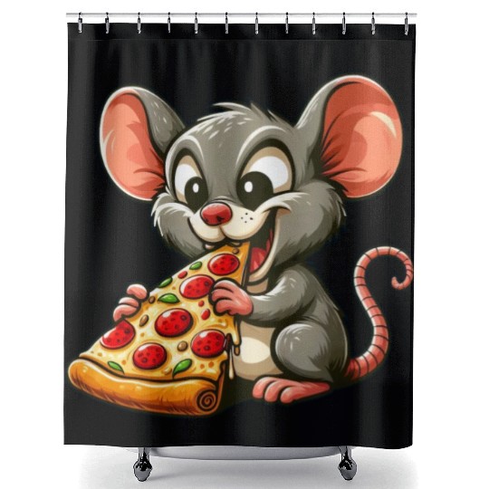 Mouse Rat Popcorn Cinema Movie Fan Shower Curtains