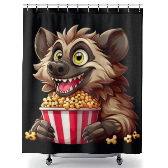Hyena Predator Popcorn Cinema Night Shower Curtains