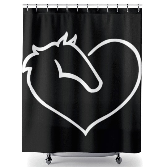 Horse Fan Racing Riding Head Sayings Farm Barn Shower Curtains