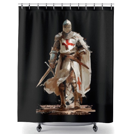 German crusader - Knight templar - Child of God Shower Curtains