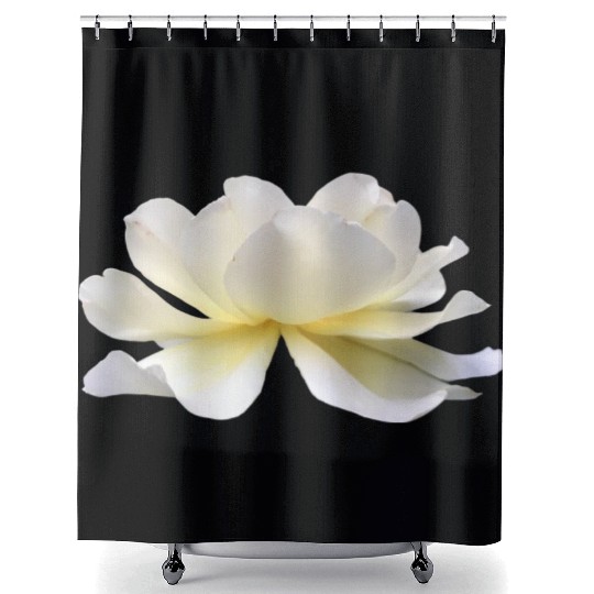 Lotus rose white flower Shower Curtains