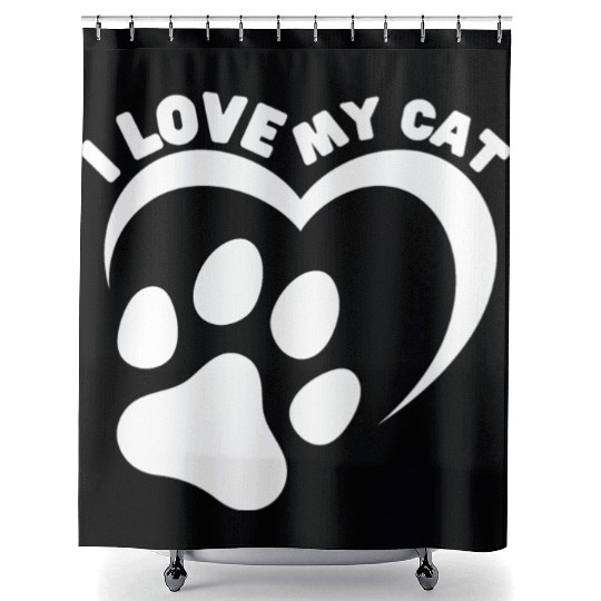 Funny Cat Quote I Love My Cat Cool Cat Shower Curtains