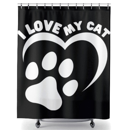 Funny Cat Quote I Love My Cat Cool Cat Shower Curtains