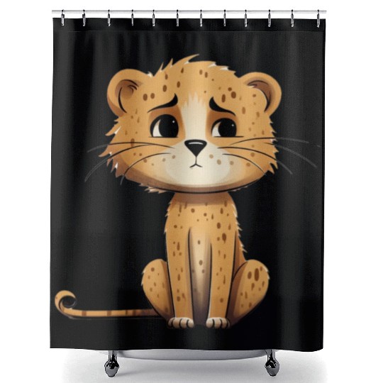 Little but Wild Cutie Cheetah Shower Curtains