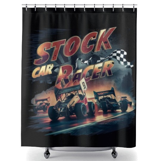 STOCK CAR RACER Shower Curtains