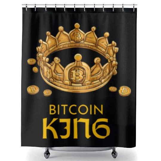 bitcoin king Shower Curtains