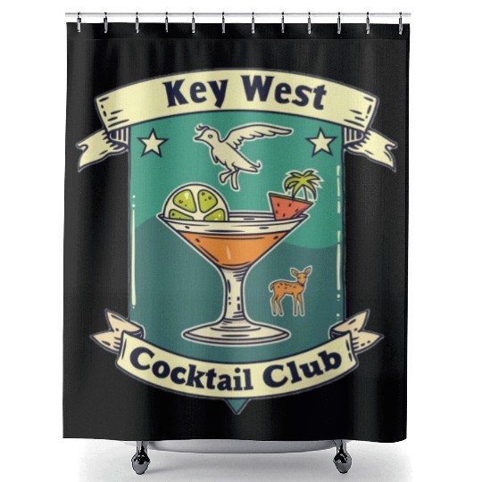 Key West Cocktail Club Shower Curtains