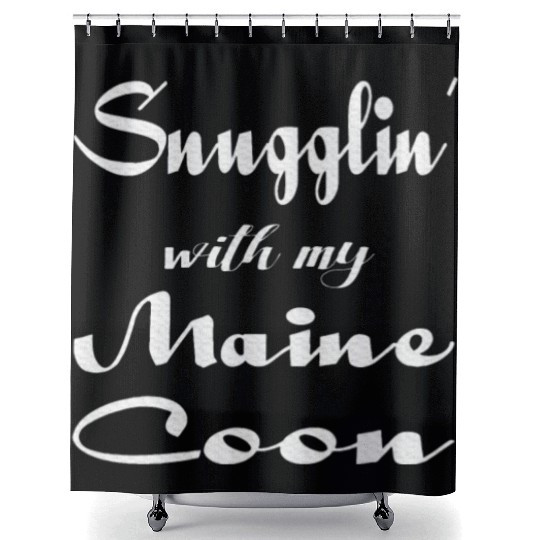 Maine Cat Mom Pajamas Cat Lover Mama Shower Curtains