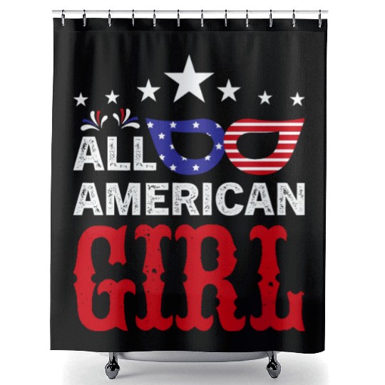All American girl US Independent day Shower Curtains