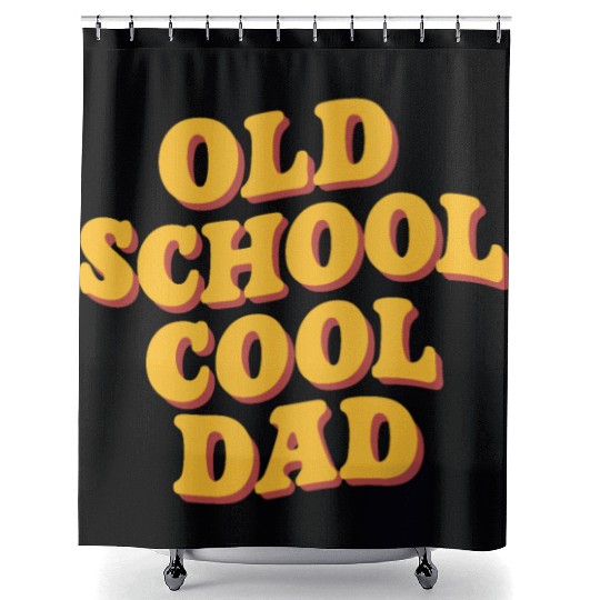 Old School Cool Dad Retro Vibe Shower Curtains