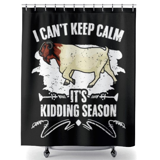 I Can't Keep Calm It's Kidding Season Funny Boer Shower Curtains