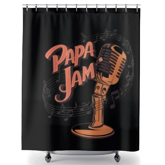 Papa Jam design with old school melodies Shower Curtains