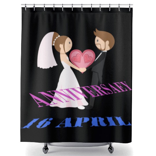 Our wedding anniversary 16 April Shower Curtains