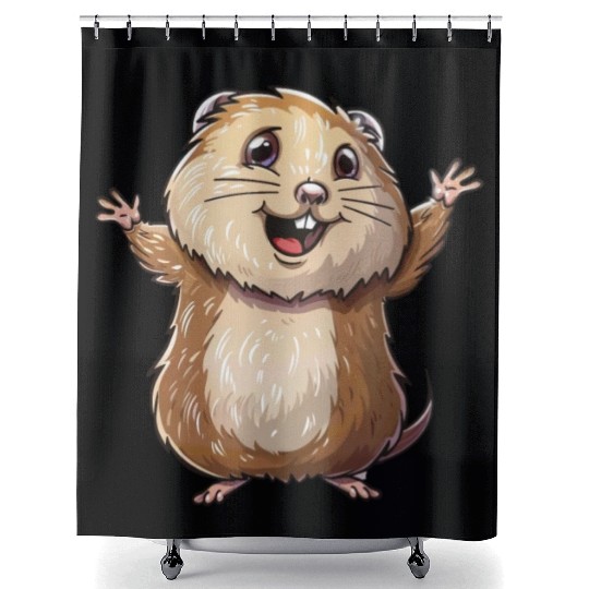 Happy Lemming Embrace The Joyful Moments Shower Curtains