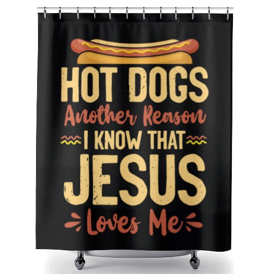 Hot Dog Adult Jesus Faith Shower Curtains