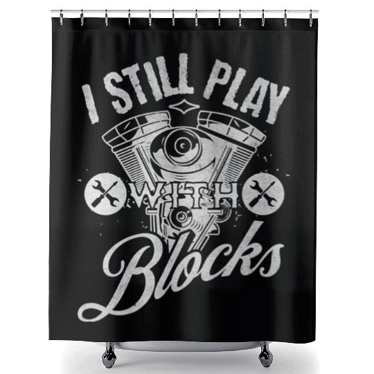 Blocks Maintenance Mechanic Premium Shower Curtains